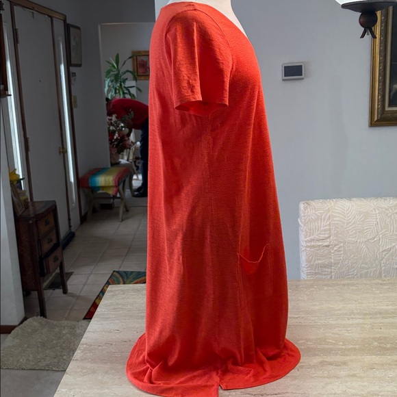 NWOT Orange Eileen Fisher Hemp & Organic Cotton dress, Excellent Condition. - Picture 4 of 12